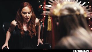 Gal Drinking Ladyboy Jizm - Ginger-haired Transfixed Into Obedience by Futa Witch