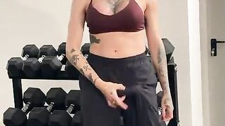 Subscribe now to witness the ample-dicked transvestite, the muse of Latin porno, having a solo climax at the gym.