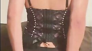 Femme Sandy - Sissy Damsel Pig; Juggling Rock hard & Displaying the Gape