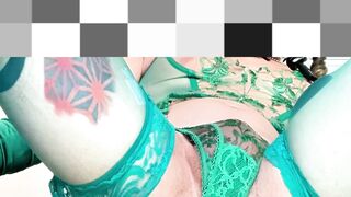 cute green stocking shemale Outdoor Exhibition jumping insight dildo anal