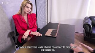 She-male Manager Tops Worker