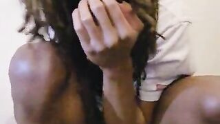 Ebony Femboy Tavaius Young Gargling BIG BLACK COCK Fuck stick And Arse Buttplug