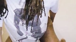 Ebony Femboy Tavaius Young Gargling BIG BLACK COCK Fuck stick And Arse Buttplug