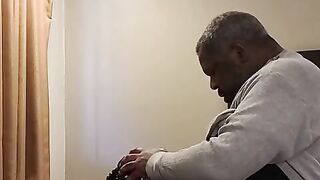 A uber-sexy gorilla catching a white ladybug