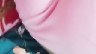 Indian Bum chum Crossdresser Gaurisissy demonstrating and toying with her yam-sized melons in pinkish honeymoon undergarments
