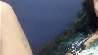 Young trans gal Yasmim Mayers loves herself while letting her baby batter dribble out as she milks.