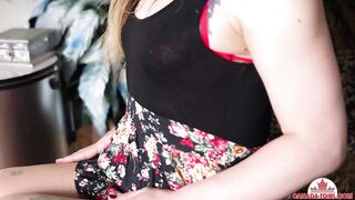 CANADA TGIRL - Misty Woods Glides Her Crimson Undergarments