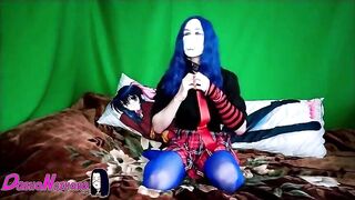 DashaNoihara #17 - Super-cute office she-male in blue tights^^