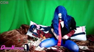 DashaNoihara #17 - Super-cute office she-male in blue tights^^