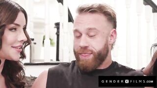 GENDERX FILMS - Trans Stunners At The Door – Immediate Three-way With Explosive Accomplish