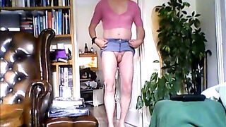 exposed tranny sissy drew reveals tuck trick then strokes, wanks, jerks 4 u amusement