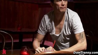 Derrick P Gets Fucked by Honey FoXXX in Deserted Club Private Room after Cops Chase