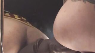 TOYING WITH MY FTM TWAT WITH two HUGE FUCK STICKS