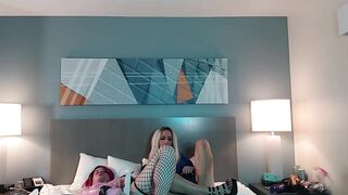 Highly Steaming Blond Femboy Masturbating Off with Red-haired Trans Doll