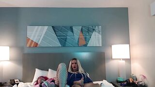 Highly Steaming Blond Femboy Masturbating Off with Red-haired Trans Doll