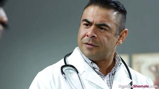 Doctor could you maybe check my big tits and my shemale cock