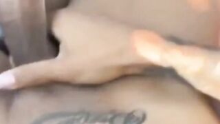 Huge dick eat her own cum outdoor