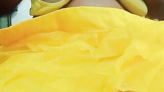 Indian Queer Crossdresser Gaurisissy gonzo fuck-fest in yellow Lehenga
