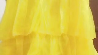 Indian Queer Crossdresser Gaurisissy gonzo fuck-fest in yellow Lehenga
