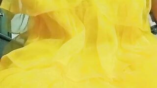 Indian Queer Crossdresser Gaurisissy gonzo fuck-fest in yellow Lehenga
