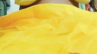 Indian Queer Crossdresser Gaurisissy gonzo fuck-fest in yellow Lehenga