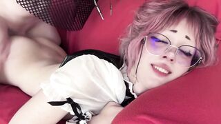 Super-cute Femboy With Glasses Masturbating A Chisel With Her Sweet Butt hole
