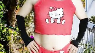 two Platinum-blonde in Pajama Juggling Rump Butt Uber-sexy Biotch T-model Crossdresser
