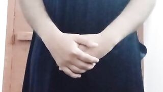 Indian Homo Crossdresser Gaurisissy perceiving super-naughty in Blue Salwar Kurta
