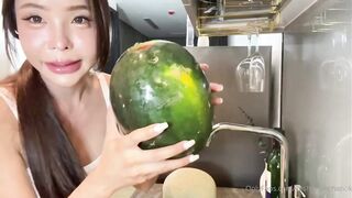 【yoshithunchanok】Thai Transgender Person Jacks With Watermelon