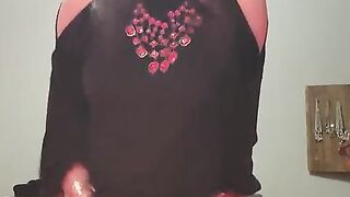 Huge-boobed Sissy Jizzing