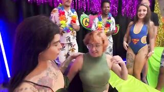 FREE-FOR-ALL Torrid alt ladies poking at public at the soiree