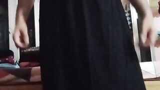 Indian Queer Crossdresser Gaurisissy rock-hard hard-core orgy in black
