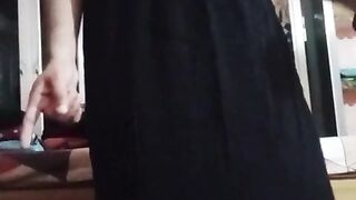 Indian Queer Crossdresser Gaurisissy rock-hard hard-core orgy in black