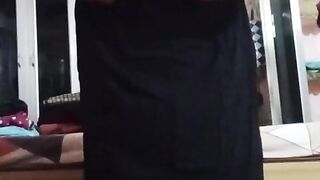 Indian Queer Crossdresser Gaurisissy rock-hard hard-core orgy in black