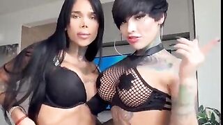 2 Hottie Trannys One Scorching Dude