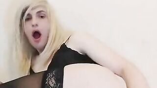 Crazy sissy biotch Cum1ra massive bum sex fake penis rail.Anal invasion stroking