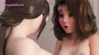 Passionate FUTA beauty shares deep emotional double-dick pleasure with her GF