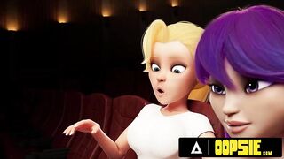 OOPSIE - Trio Hermaphroditism Homies Flog Out Hard-ons For Wild Xxx Threeway In Theater! ANIMATED PORNO!