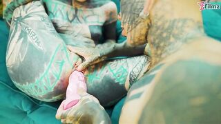 Inked Girl/girl Fucktoy Have fun Finger-tickling and Vagina Gobbling