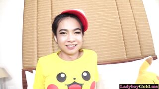 Amateur Thai ladyboy teen pokemon Yoyo gets fucked in the ass bareback