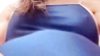 TRANSSEXUAL Anime Bathing suit Solo - Wanking Off & Jizzing Inwards Latex Taunt