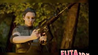 FUTA3DX - Big-boobed COUGAR Soldier Found & Penetrated By Hermaphroditism Elves at Campground