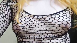 Young Trans Doll Draining her Phat All-natural Mounds after Penalizing and Spanking her Perky Puffies with Gigantic Faux-cock