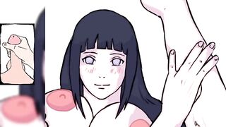 Adult Hinata lounging bare with ginormous globes and thick dinky (Adult Parody of Naruto) Hermaphroditism Drawing Process ten Min Edging Contest