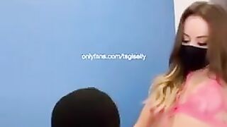 Guy worships ts giselly as she fucks him bareback style