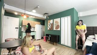 2 Sizzling Trans In Sneaky Three way