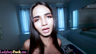 Big tits tranny in bikini deep anal sex after posing and amateur blowjob