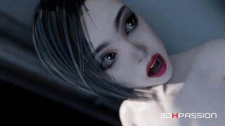 Zero-G seduction — A hermaphroditism Kaelen plays with a dark haired on a space orbital station