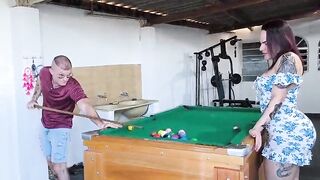 She lost the game of pool and had to give it to me.