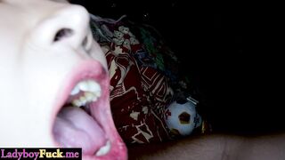 Big cock Asian tranny enjoyed deep anal sex with dirty big dick tourist